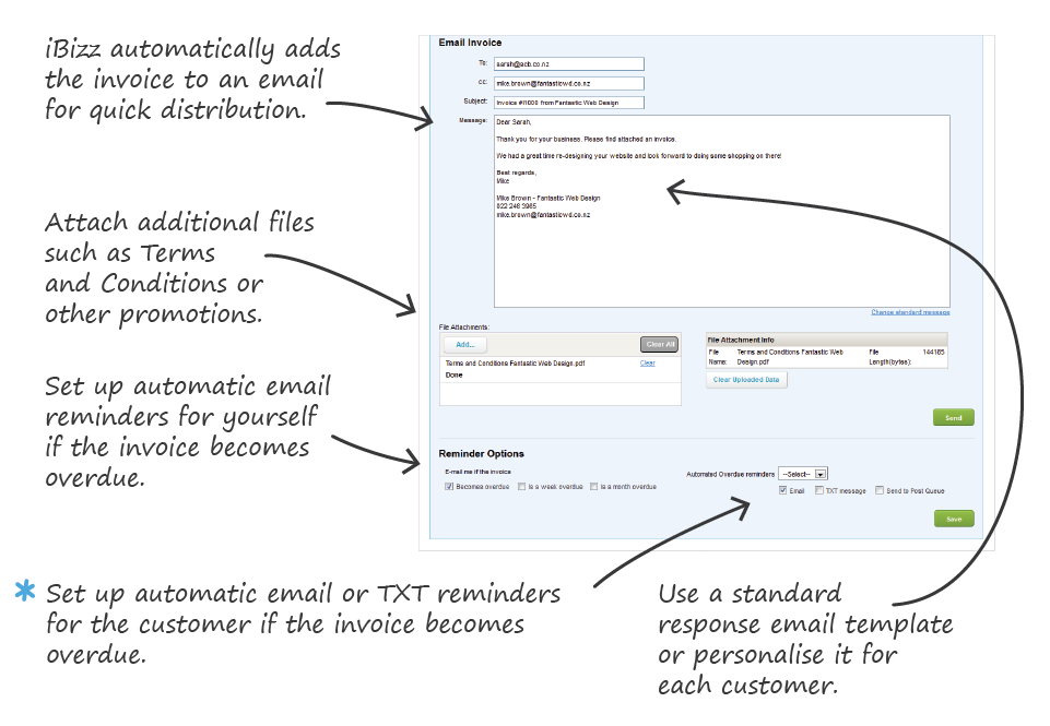 iBizz send quotes and invoices